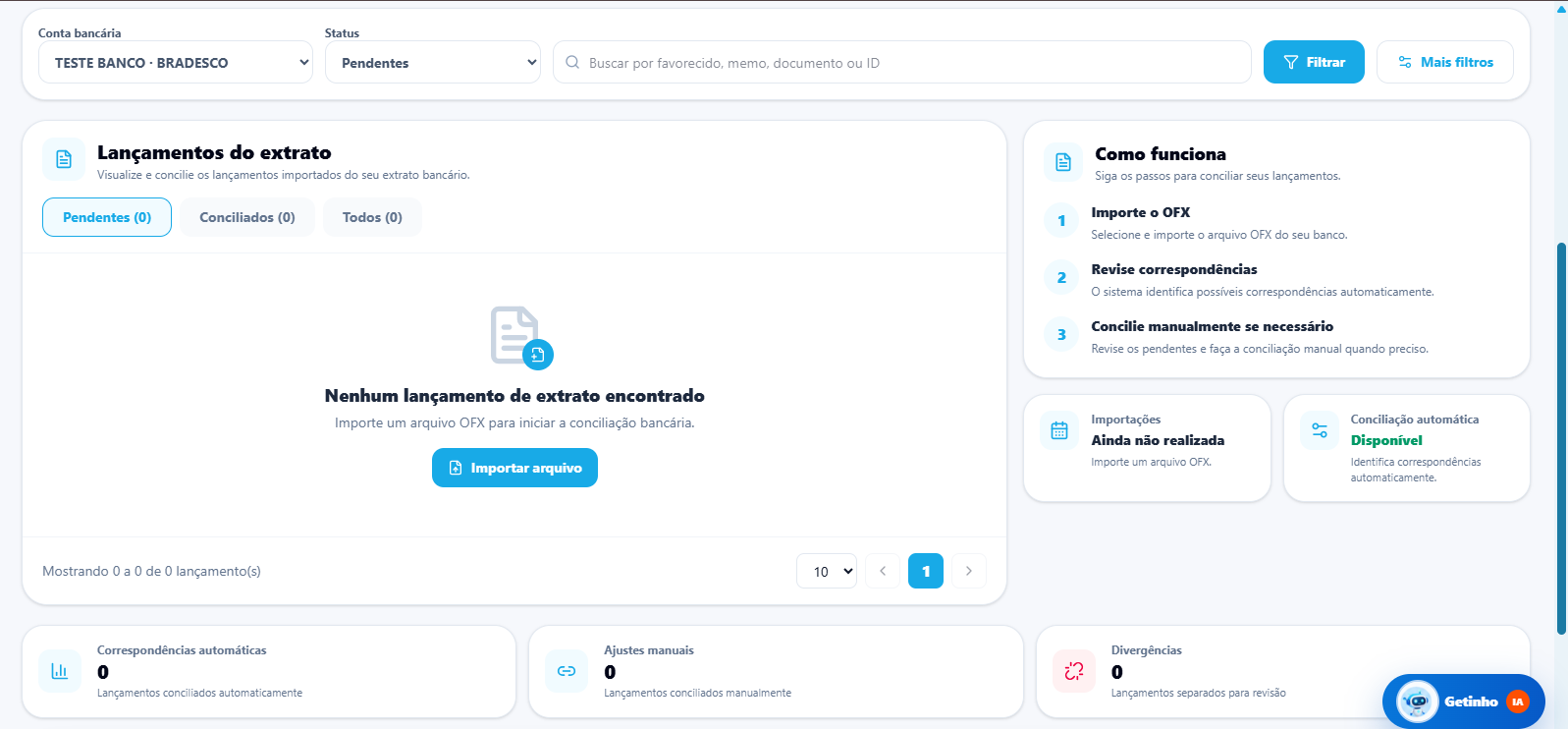 Conciliação detalhada no Get Lojista ERP