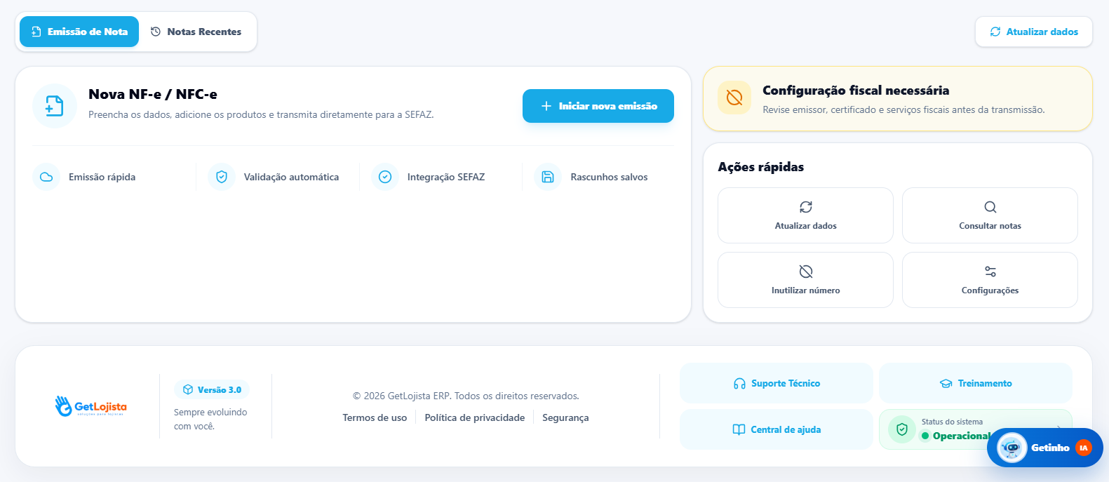 Emissão de NF-e no Get Lojista ERP